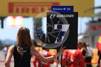 World © Octane Photographic Ltd. Formula 1 - Spanish Grand Prix Grid. Kimi Raikkonen - Scuderia Ferrari SF70H. Circuit de Barcelona - Catalunya, Spain. Sunday 14th May 2017. Digital Ref:1824LB1D3676