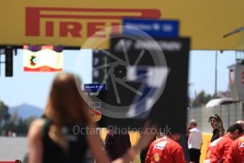 World © Octane Photographic Ltd. Formula 1 - Spanish Grand Prix Grid. Sebastian Vettel - Scuderia Ferrari SF70H. Circuit de Barcelona - Catalunya, Spain. Sunday 14th May 2017. Digital Ref:1824LB1D3679
