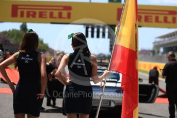 World © Octane Photographic Ltd. Formula 1 - Spanish Grand Prix Grid. Spanish flag. Circuit de Barcelona - Catalunya, Spain. Sunday 14th May 2017. Digital Ref:1824LB1D3707