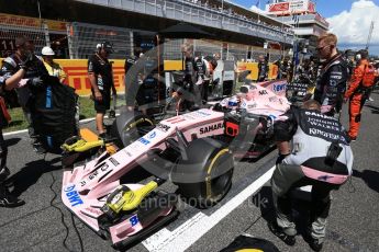 World © Octane Photographic Ltd. Formula 1 - Spanish Grand Prix Grid. Sergio Perez - Sahara Force India VJM10. Circuit de Barcelona - Catalunya, Spain. Sunday 14th May 2017. Digital Ref:1824LB2D8735