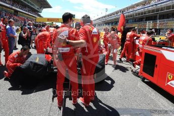 World © Octane Photographic Ltd. Formula 1 - Spanish Grand Prix Grid. Sebastian Vettel - Scuderia Ferrari SF70H. Circuit de Barcelona - Catalunya, Spain. Sunday 14th May 2017. Digital Ref:1824LB2D8801