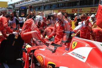 World © Octane Photographic Ltd. Formula 1 - Spanish Grand Prix Grid. Sebastian Vettel - Scuderia Ferrari SF70H. Circuit de Barcelona - Catalunya, Spain. Sunday 14th May 2017. Digital Ref:1824LB2D8806