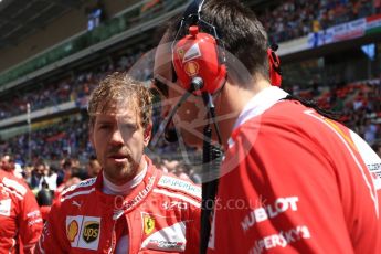 World © Octane Photographic Ltd. Formula 1 - Spanish Grand Prix Grid. Sebastian Vettel - Scuderia Ferrari SF70H. Circuit de Barcelona - Catalunya, Spain. Sunday 14th May 2017. Digital Ref:1824LB2D8815