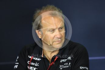 World © Octane Photographic Ltd. Formula 1 - Spanish Grand Prix – FIA Team Press Conference – Part 1. Robert Fernley - Deputy Team Principal of Sahara Force India. Circuit de Barcelona - Catalunya. Thursday 11th May 2017. Digital Ref: 1815LB1D0025