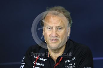 World © Octane Photographic Ltd. Formula 1 - Spanish Grand Prix – FIA Team Press Conference – Part 1. Robert Fernley - Deputy Team Principal of Sahara Force India. Circuit de Barcelona - Catalunya. Thursday 11th May 2017. Digital Ref: 1815LB1D0038