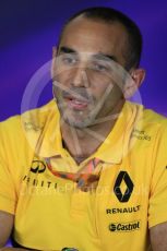 World © Octane Photographic Ltd. Formula 1 - Spanish Grand Prix – FIA Team Press Conference – Part 1. Cyril Abiteboul - Managing Director of Renault Sport Racing Formula 1 Team. Circuit de Barcelona - Catalunya. Thursday 11th May 2017. Digital Ref: 1815LB1D0044