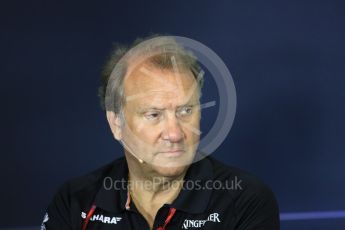 World © Octane Photographic Ltd. Formula 1 - Spanish Grand Prix – FIA Team Press Conference – Part 1. Robert Fernley - Deputy Team Principal of Sahara Force India. Circuit de Barcelona - Catalunya. Thursday 11th May 2017. Digital Ref: 1815LB1D0068