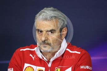 World © Octane Photographic Ltd. Formula 1 - Spanish Grand Prix – FIA Team Press Conference – Part 2. Maurizio Arrivabene – Managing Director and Team Principal of Scuderia Ferrari. Circuit de Barcelona - Catalunya. Thursday 11th May 2017. Digital Ref: 1815LB1D0113