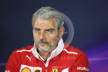 World © Octane Photographic Ltd. Formula 1 - Spanish Grand Prix – FIA Team Press Conference – Part 2. Maurizio Arrivabene – Managing Director and Team Principal of Scuderia Ferrari. Circuit de Barcelona - Catalunya. Thursday 11th May 2017. Digital Ref: 1815LB1D0124