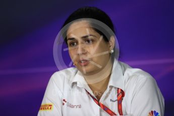 World © Octane Photographic Ltd. Formula 1 - Spanish Grand Prix – FIA Team Press Conference – Part 2. Monisha Kaltenborn – Team Principal of Sauber Motorsport. Circuit de Barcelona - Catalunya. Thursday 11th May 2017. Digital Ref: 1815LB1D0158