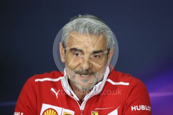 World © Octane Photographic Ltd. Formula 1 - Spanish Grand Prix – FIA Team Press Conference – Part 2. Maurizio Arrivabene – Managing Director and Team Principal of Scuderia Ferrari. Circuit de Barcelona - Catalunya. Thursday 11th May 2017. Digital Ref: 1815LB1D0196