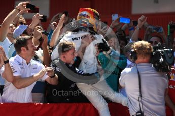 World © Octane Photographic Ltd. Formula 1 - Spanish Grand Prix Parc Ferme. Lewis Hamilton - Mercedes AMG Petronas F1 W08 EQ Energy+. Circuit de Barcelona - Catalunya, Spain. Sunday 14th May 2017. Digital Ref:1826LB1D4529