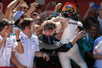 World © Octane Photographic Ltd. Formula 1 - Spanish Grand Prix Parc Ferme. Lewis Hamilton - Mercedes AMG Petronas F1 W08 EQ Energy+. Circuit de Barcelona - Catalunya, Spain. Sunday 14th May 2017. Digital Ref:1826LB1D4535