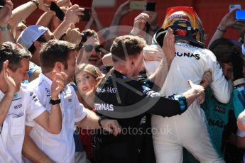 World © Octane Photographic Ltd. Formula 1 - Spanish Grand Prix Parc Ferme. Lewis Hamilton - Mercedes AMG Petronas F1 W08 EQ Energy+. Circuit de Barcelona - Catalunya, Spain. Sunday 14th May 2017. Digital Ref:1826LB1D4539