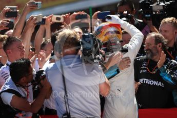 World © Octane Photographic Ltd. Formula 1 - Spanish Grand Prix Parc Ferme. Lewis Hamilton - Mercedes AMG Petronas F1 W08 EQ Energy+. Circuit de Barcelona - Catalunya, Spain. Sunday 14th May 2017. Digital Ref:1826LB1D4564