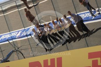 World © Octane Photographic Ltd. Formula 1 - Spanish Grand Prix Parc Ferme. Mercedes AMG Petronas champagne. Circuit de Barcelona - Catalunya, Spain. Sunday 14th May 2017. Digital Ref:1826LB1D4586