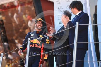 World © Octane Photographic Ltd. Formula 1 - Spanish Grand Prix Podium. Daniel Ricciardo - Red Bull Racing RB13. Circuit de Barcelona - Catalunya, Spain. Sunday 14th May 2017. Digital Ref:1826LB1D4590