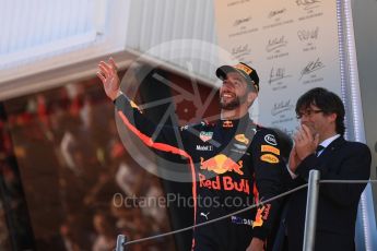 World © Octane Photographic Ltd. Formula 1 - Spanish Grand Prix Podium. Daniel Ricciardo - Red Bull Racing RB13. Circuit de Barcelona - Catalunya, Spain. Sunday 14th May 2017. Digital Ref:1826LB1D4601