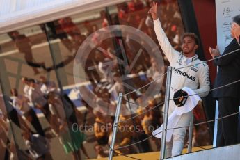 World © Octane Photographic Ltd. Formula 1 - Spanish Grand Prix Podium. Lewis Hamilton - Mercedes AMG Petronas F1 W08 EQ Energy+. Circuit de Barcelona - Catalunya, Spain. Sunday 14th May 2017. Digital Ref:1826LB1D4626