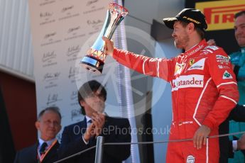 World © Octane Photographic Ltd. Formula 1 - Spanish Grand Prix Podium. Sebastian Vettel - Scuderia Ferrari SF70H. Circuit de Barcelona - Catalunya, Spain. Sunday 14th May 2017. Digital Ref:1826LB1D4812