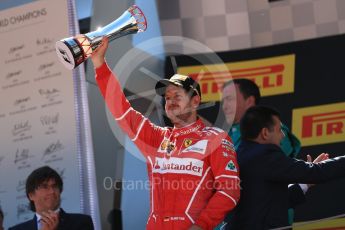World © Octane Photographic Ltd. Formula 1 - Spanish Grand Prix Podium. Sebastian Vettel - Scuderia Ferrari SF70H. Circuit de Barcelona - Catalunya, Spain. Sunday 14th May 2017. Digital Ref:1826LB1D4818