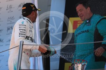World © Octane Photographic Ltd. Formula 1 - Spanish Grand Prix Podium. Lewis Hamilton - Mercedes AMG Petronas F1 W08 EQ Energy+. Circuit de Barcelona - Catalunya, Spain. Sunday 14th May 2017. Digital Ref:1826LB1D4883