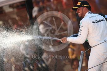 World © Octane Photographic Ltd. Formula 1 - Spanish Grand Prix Podium. Lewis Hamilton - Mercedes AMG Petronas F1 W08 EQ Energy+. Circuit de Barcelona - Catalunya, Spain. Sunday 14th May 2017. Digital Ref:1826LB1D4910