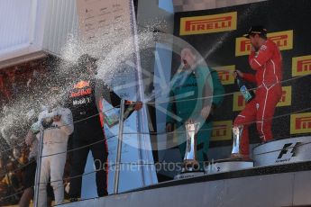 World © Octane Photographic Ltd. Formula 1 - Spanish Grand Prix Podium. Lewis Hamilton (1st) - Mercedes AMG Petronas F1 W08 EQ Energy+, Sebastian Vettel (2nd) - Scuderia Ferrari SF70H and Daniel Ricciardo (3rd) - Red Bull Racing RB13. Circuit de Barcelona - Catalunya, Spain. Sunday 14th May 2017. Digital Ref:1826LB1D4932