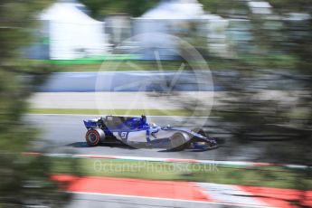 World © Octane Photographic Ltd. Formula 1 - Spanish Grand Prix - Practice 1. Marcus Ericsson – Sauber F1 Team C36. Circuit de Barcelona - Catalunya. Friday 12th May 2017. Digital Ref: 1810CB7D4116