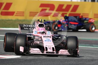 Esteban Ocon - Sahara Force India VJM10. Circuit de Barcelona - Catalunya. Friday 12th May 2017. Digital Ref: 1810LB1D9031