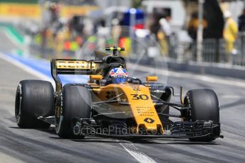World © Octane Photographic Ltd. Formula 1 - Spanish Grand Prix Practice 2. Jolyon Palmer - Renault Sport F1 Team R.S.17. Circuit de Barcelona - Catalunya, Spain. Friday 12th May 2017. Digital Ref: 1812CB7D4658