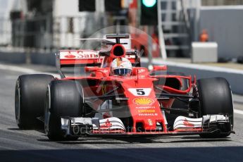 World © Octane Photographic Ltd. Formula 1 - Spanish Grand Prix Practice 2. Sebastian Vettel - Scuderia Ferrari SF70H. Circuit de Barcelona - Catalunya, Spain. Friday 12th May 2017. Digital Ref: 1812CB7D4743
