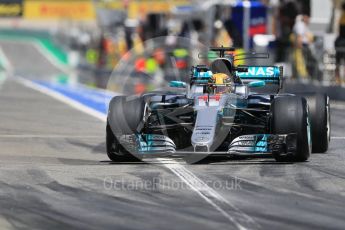 World © Octane Photographic Ltd. Formula 1 - Spanish Grand Prix Practice 2. Lewis Hamilton - Mercedes AMG Petronas F1 W08 EQ Energy+. Circuit de Barcelona - Catalunya, Spain. Friday 12th May 2017. Digital Ref: 1812CB7D4874