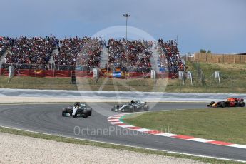 World © Octane Photographic Ltd. Formula 1 - Spanish Grand Prix Race. Lewis Hamilton and - Mercedes AMG Petronas F1 W08 EQ Energy+ followed by Daniel Ricciardo - Red Bull Racing RB13. Circuit de Barcelona - Catalunya, Spain. Sunday 14th May 2017. Digital Ref:1825LB1D3918