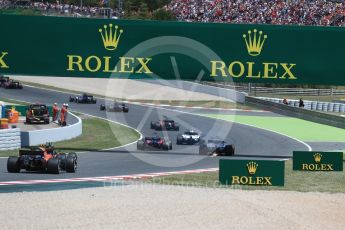World © Octane Photographic Ltd. Formula 1 - Spanish Grand Prix Race. The pack head up turn 7. Circuit de Barcelona - Catalunya, Spain. Sunday 14th May 2017. Digital Ref:1825LB1D3967