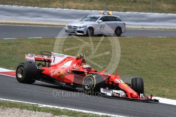 World © Octane Photographic Ltd. Formula 1 - Spanish Grand Prix Race. Kimi Raikkonen with broken steering - Scuderia Ferrari SF70H and the F1 medical car. Circuit de Barcelona - Catalunya, Spain. Sunday 14th May 2017. Digital Ref:1825LB1D3986