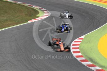 World © Octane Photographic Ltd. Formula 1 - Spanish Grand Prix Race. Fernando Alonso - McLaren Honda MCL32, Pascal Wehrlein – Sauber F1 Team C36 and Lance Stroll - Williams Martini Racing FW40. Circuit de Barcelona - Catalunya, Spain. Sunday 14th May 2017. Digital Ref:1825LB1D4094