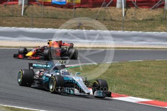 World © Octane Photographic Ltd. Formula 1 - Spanish Grand Prix Race. Valtteri Bottas - Mercedes AMG Petronas F1 W08 EQ Energy+ and Daniel Ricciardo - Red Bull Racing RB13. Circuit de Barcelona - Catalunya, Spain. Sunday 14th May 2017. Digital Ref:1825LB1D4122