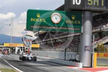 World © Octane Photographic Ltd. Formula 1 - Spanish Grand Prix Race. Felipe Massa - Williams Martini Racing FW40 and ebastian Vettel - Scuderia Ferrari SF70H. Circuit de Barcelona - Catalunya, Spain. Sunday 14th May 2017. Digital Ref:1825LB1D4369