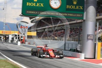 World © Octane Photographic Ltd. Formula 1 - Spanish Grand Prix Race. Sebastian Vettel - Scuderia Ferrari SF70H. Circuit de Barcelona - Catalunya, Spain. Sunday 14th May 2017. Digital Ref:1825LB1D4384