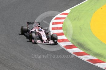 World © Octane Photographic Ltd. Formula 1 - Spanish Grand Prix Race. Sergio Perez - Sahara Force India VJM10. Circuit de Barcelona - Catalunya, Spain. Sunday 14th May 2017. Digital Ref:1825LB2D8884