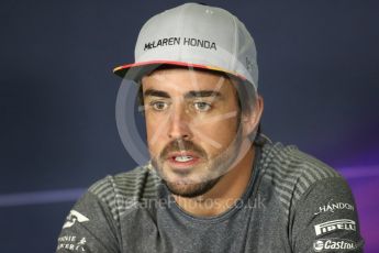 World © Octane Photographic Ltd. Formula 1 - Spanish Grand Prix. Fernando Alonso - McLaren Honda MCL32. Circuit de Barcelona - Catalunya, Spain, FIA Drivers' Press Conference. Thursday 11th May 2017. Digital Ref:1807LB1D8663