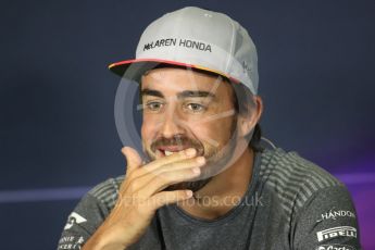 World © Octane Photographic Ltd. Formula 1 - Spanish Grand Prix. Fernando Alonso - McLaren Honda MCL32. Circuit de Barcelona - Catalunya, Spain, FIA Drivers' Press Conference. Thursday 11th May 2017. Digital Ref:1807LB1D8696