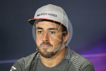 World © Octane Photographic Ltd. Formula 1 - Spanish Grand Prix. Fernando Alonso - McLaren Honda MCL32. Circuit de Barcelona - Catalunya, Spain, FIA Drivers' Press Conference. Thursday 11th May 2017. Digital Ref:1807LB1D8747