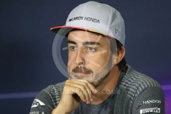 World © Octane Photographic Ltd. Formula 1 - Spanish Grand Prix. Fernando Alonso - McLaren Honda MCL32. Circuit de Barcelona - Catalunya, Spain, FIA Drivers' Press Conference. Thursday 11th May 2017. Digital Ref:1807LB1D8768