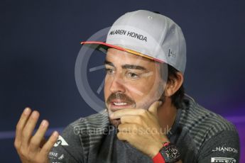 World © Octane Photographic Ltd. Formula 1 - Spanish Grand Prix. Fernando Alonso - McLaren Honda MCL32. Circuit de Barcelona - Catalunya, Spain, FIA Drivers' Press Conference. Thursday 11th May 2017. Digital Ref:1807LB1D8802