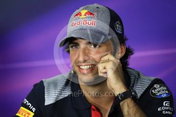 World © Octane Photographic Ltd. Formula 1 - Spanish Grand Prix. Carlos Sainz - Scuderia Toro Rosso STR12. Circuit de Barcelona - Catalunya, Spain, FIA Drivers' Press Conference. Thursday 11th May 2017. Digital Ref:1807LB1D8846