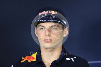 World © Octane Photographic Ltd. Formula 1 - Spanish Grand Prix. Max Verstappen - Red Bull Racing RB13. Circuit de Barcelona - Catalunya, Spain, FIA Drivers' Press Conference. Thursday 11th May 2017. Digital Ref:1807LB1D8862