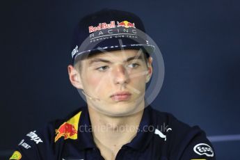 World © Octane Photographic Ltd. Formula 1 - Spanish Grand Prix. Max Verstappen - Red Bull Racing RB13. Circuit de Barcelona - Catalunya, Spain, FIA Drivers' Press Conference. Thursday 11th May 2017. Digital Ref:1807LB1D8880