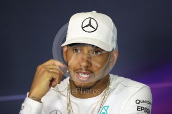 World © Octane Photographic Ltd. Formula 1 - Spanish Grand Prix. Lewis Hamilton - Mercedes AMG Petronas F1 W08 EQ Energy+. Circuit de Barcelona - Catalunya, Spain, Spain, FIA Drivers' Press Conference. Thursday 11th May 2017. Digital Ref:1807LB1D8899